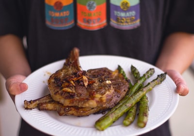 grilled meat on white ceramic plate